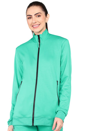 Banded Collar Green Scrub Jacket for Women - Supermedic