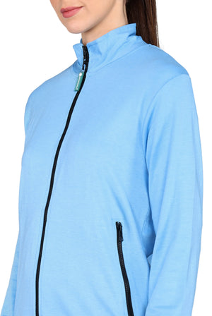 Customizable Sky Blue Scrub Jacket for Women - Supermedic