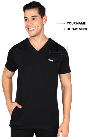Stretchable Black Scrub Set for Men - Regular Fit Bottom - Supermedic