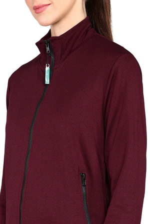 Maroon Scrub Jacket for Women with Personalized Embroidery - Supermedic