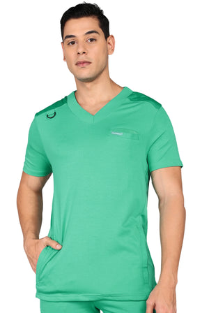 Men’s Green Scrub Set - Comfortable Stretch Top & Relaxed Pants