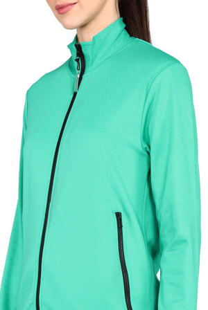 Custom Embroidered Green Scrub Jacket for Women - Supermedic