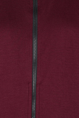 Stylish Maroon Scrub Jacket for Women with Convenient Two Pockets - Supermedic