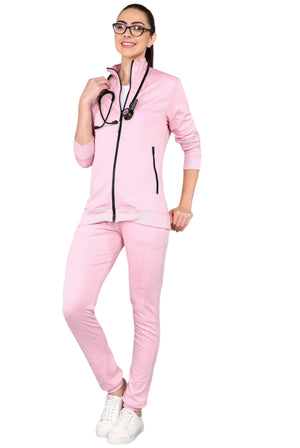 Pink Scrub Jacket for Women with Two Side Pockets - Supermedic