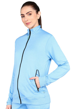 Sky Blue Scrub Jacket for Women with Two Side Pockets - Supermedic