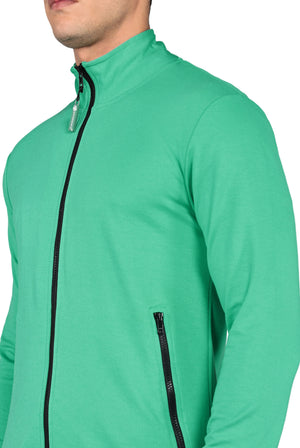 Full Cover Zipper Men's green Scrub Jacket - Supermedic