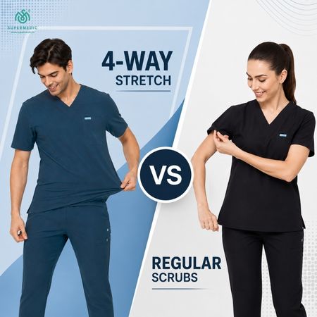 4-Way Stretch vs Regular Medical Scrubs – What’s the Difference?