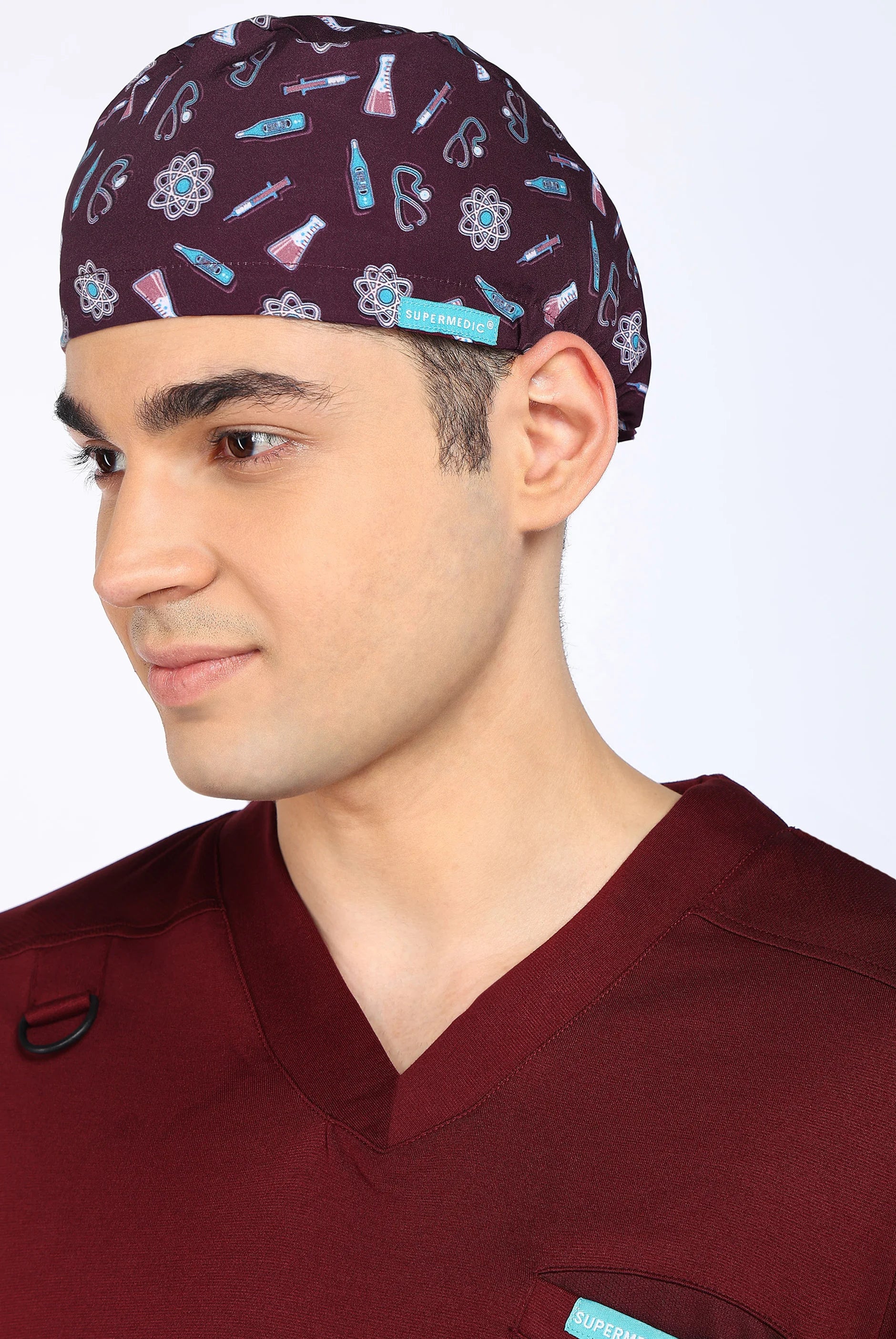Maroon Scrub Printed Cap For Men