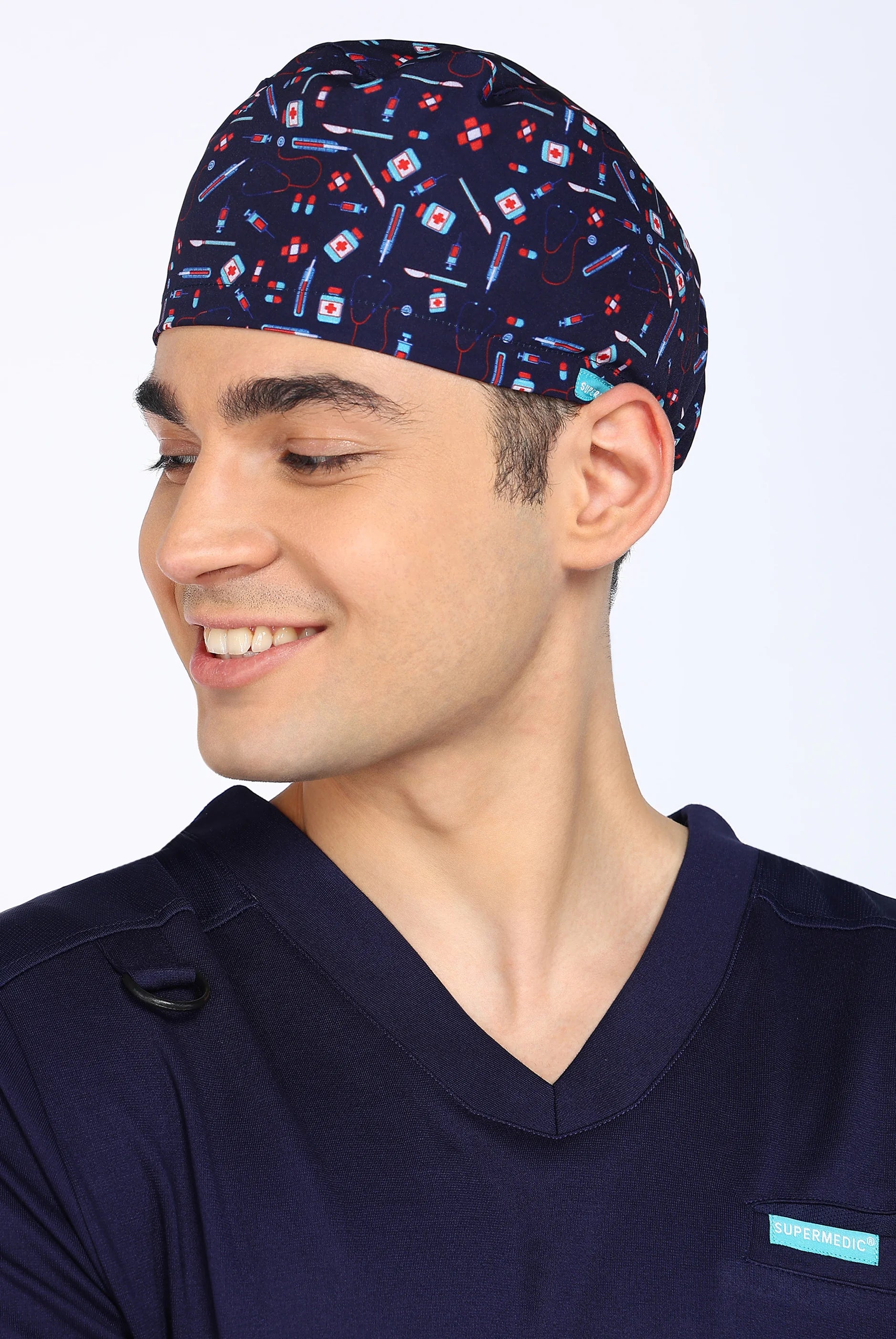 True Navy Scrub Printed Cap for Men