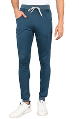 4-Way Stretchable Men's Teal-Navy Top & Jogger Bottom Scrub Set