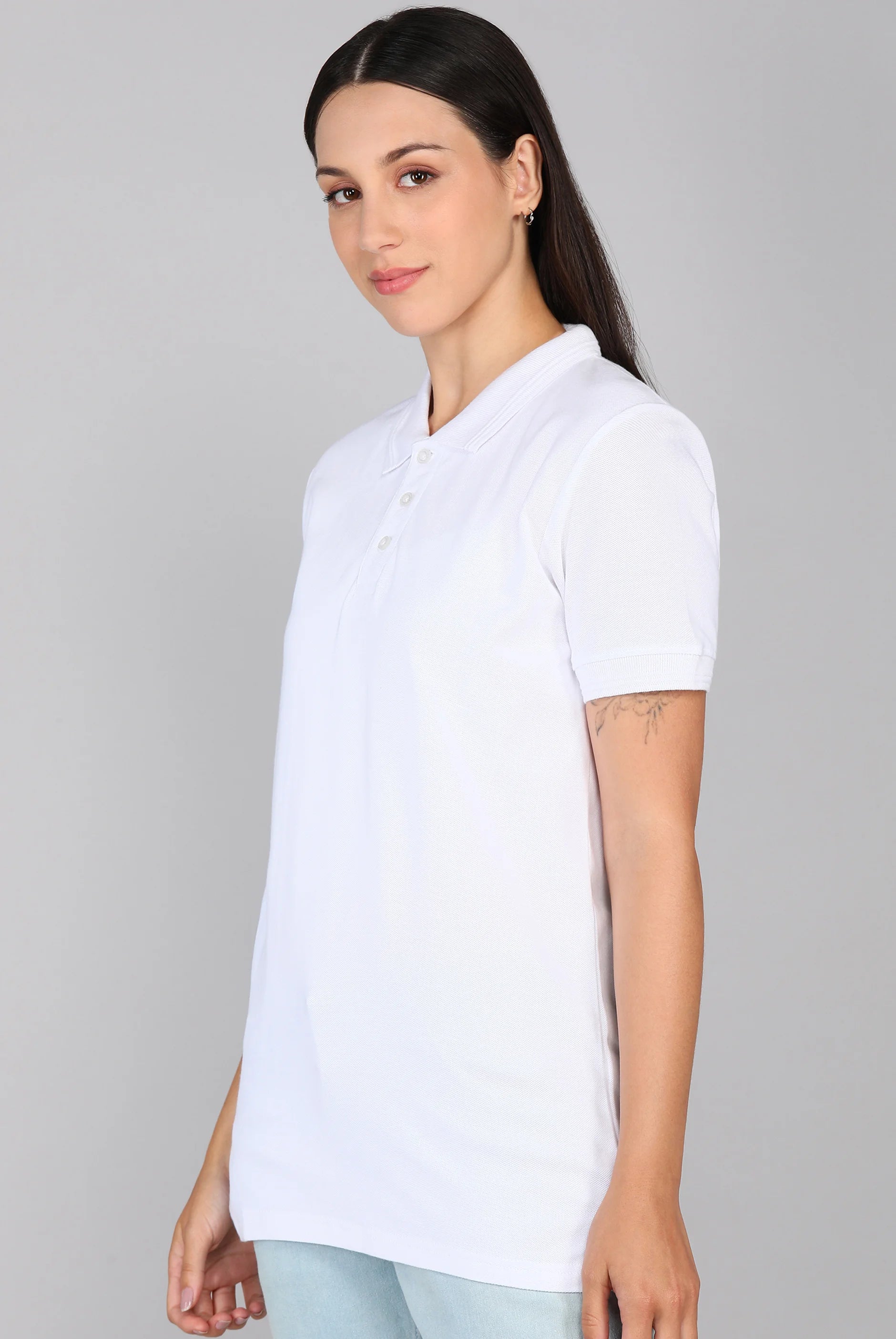 White Polo T-Shirt for Women