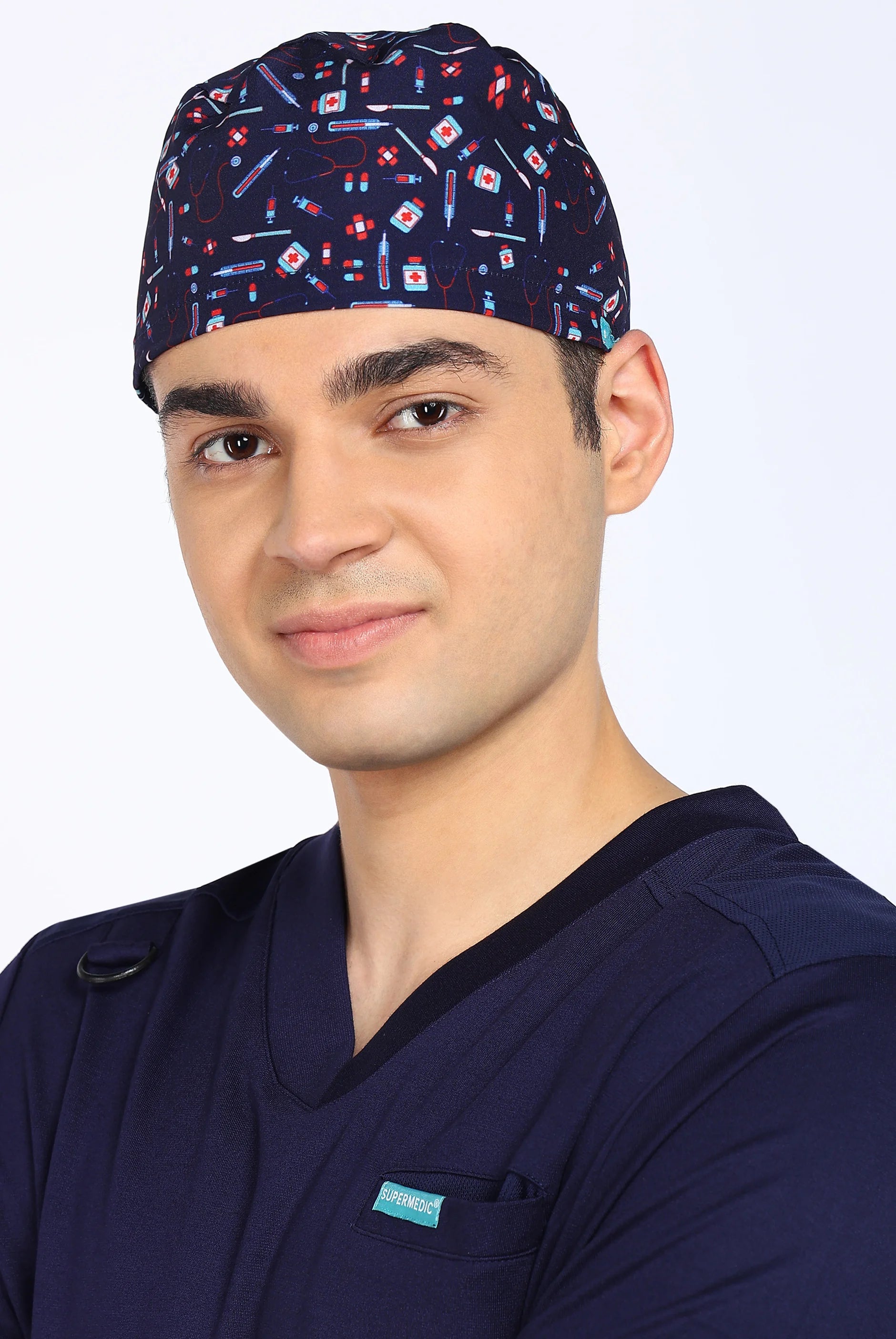 True Navy Scrub Printed Cap for Men