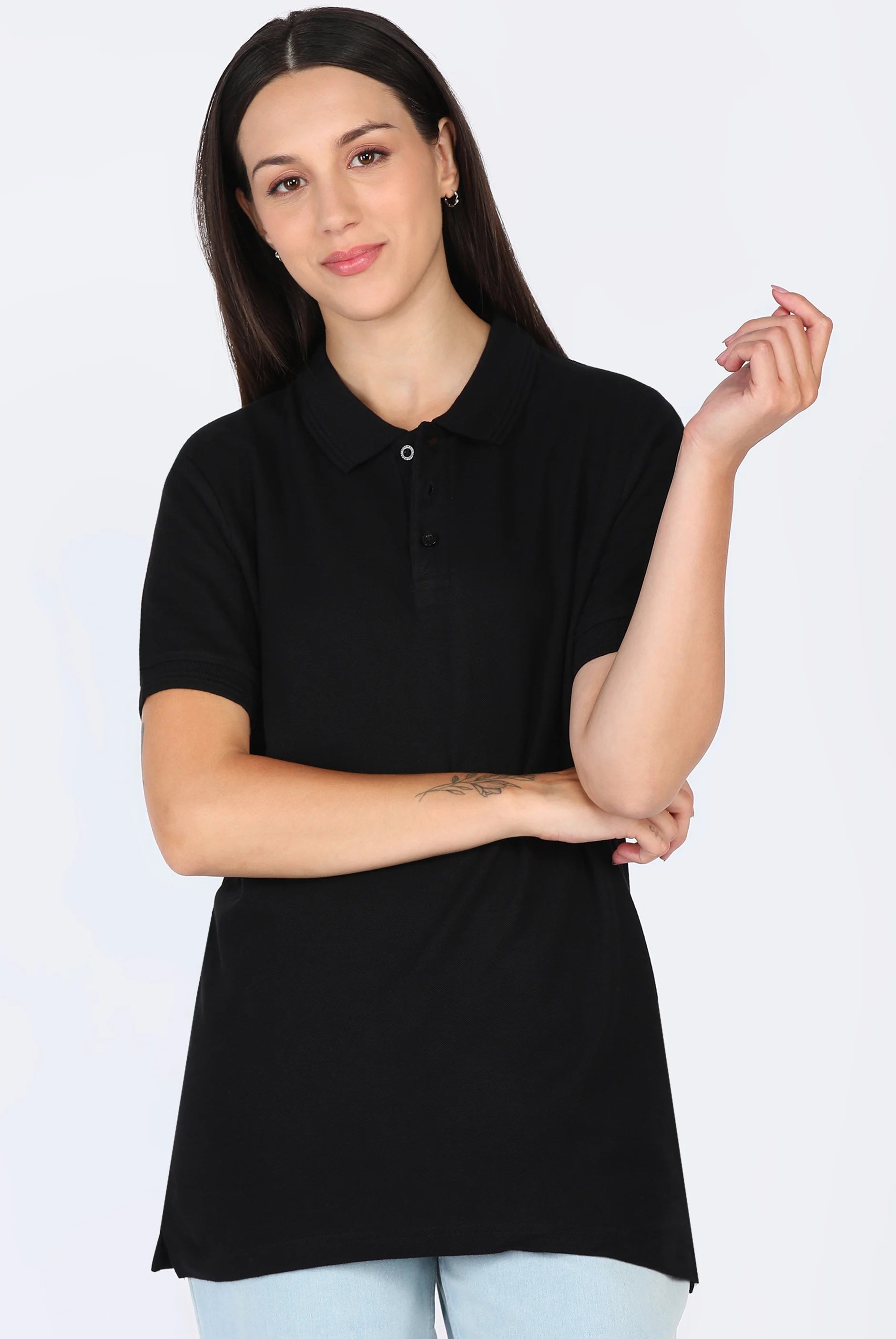 Black Polo T-Shirt for Women