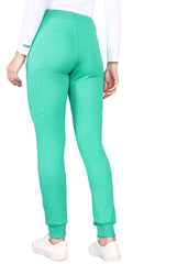 4-Way Stretchable Women's Green Top & Jogger Bottom Scrub Set