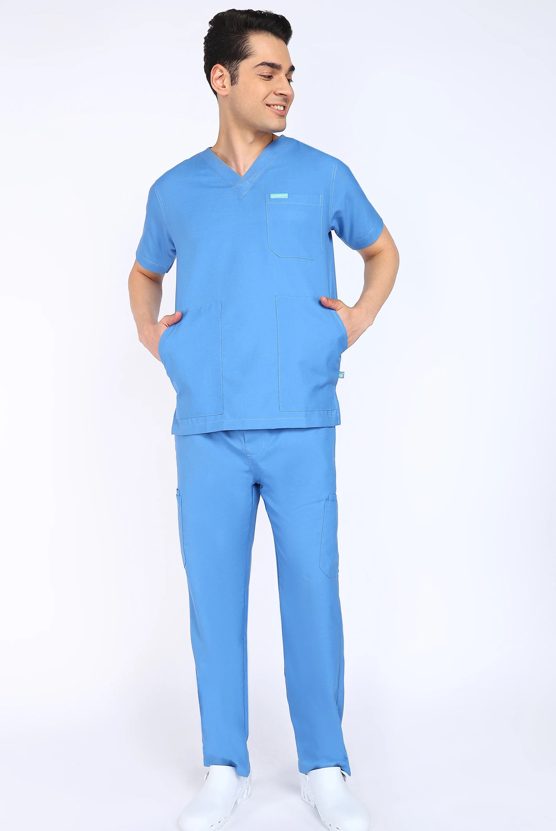 Classic Sky Blue Scrub Set for Men