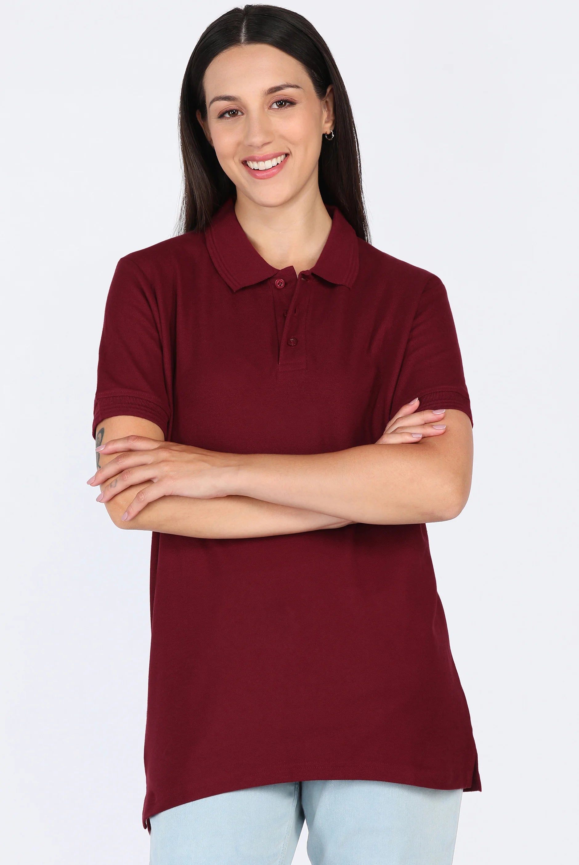 Maroon Polo T-Shirt for Women