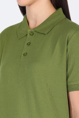 Olive Green Polo T-Shirt for Women