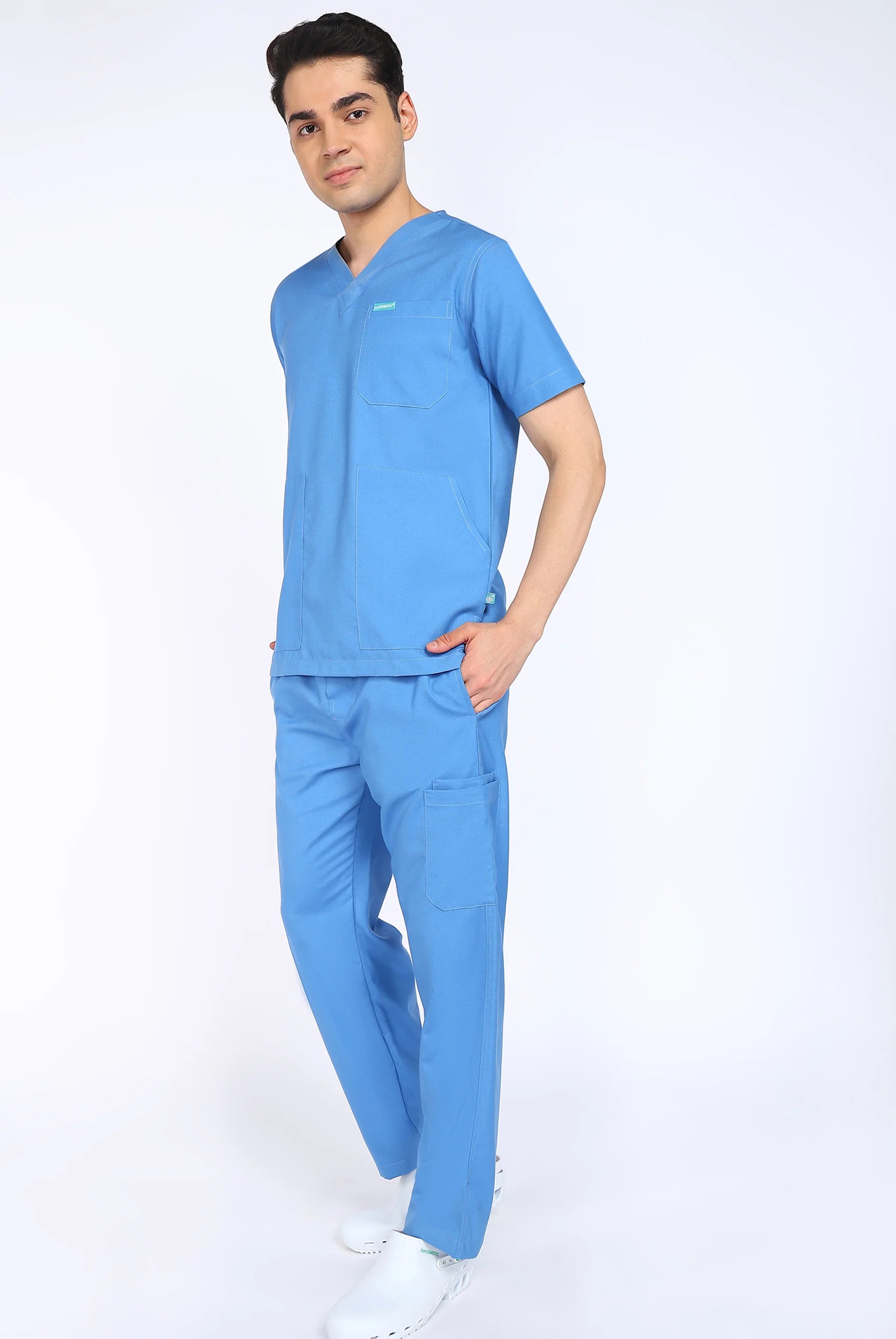 Classic Sky Blue Scrub Set for Men