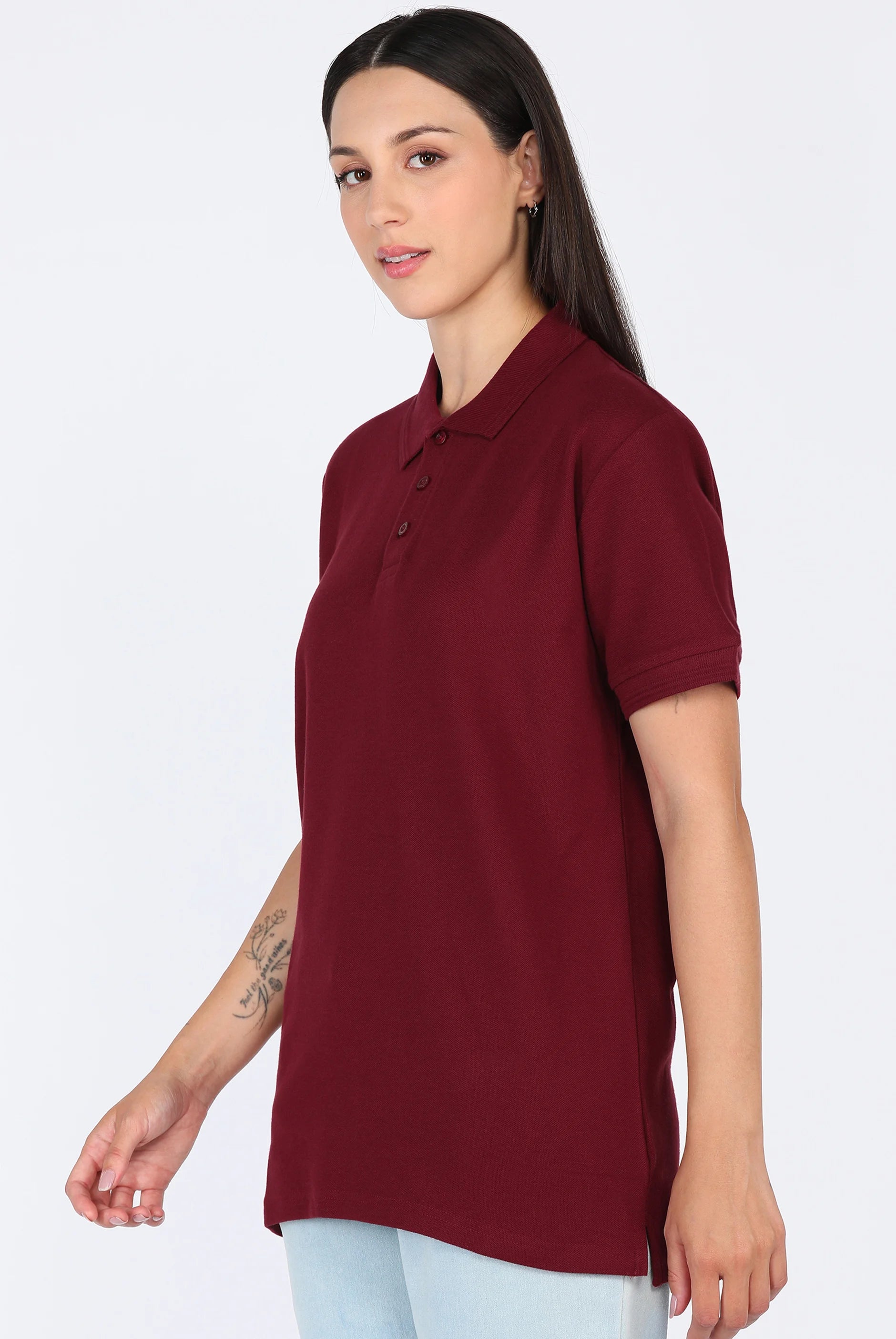 Maroon Polo T-Shirt for Women