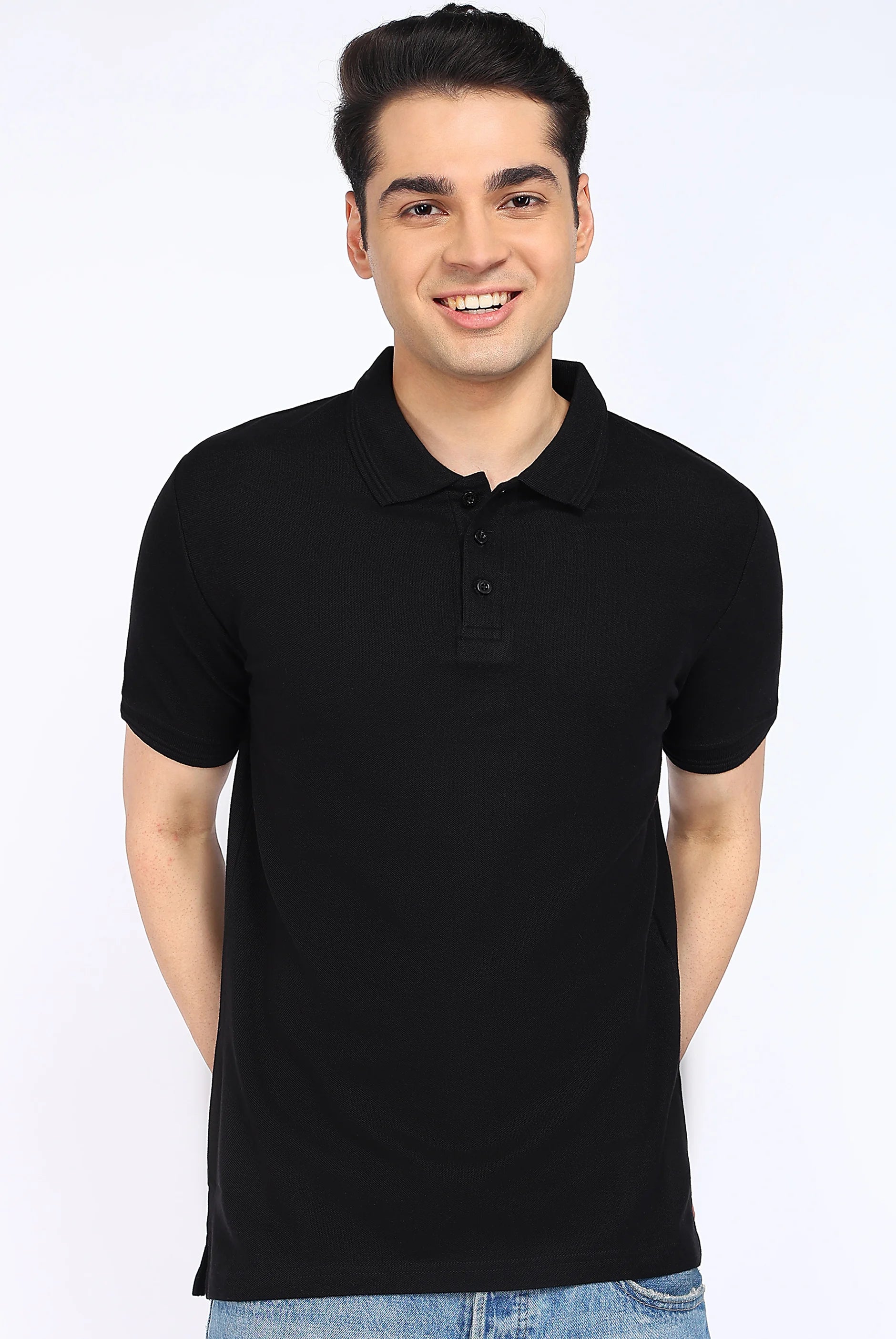 Black Polo T-Shirt for Mens