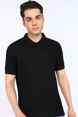 Black Polo T-Shirt for Mens
