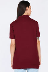 Maroon Polo T-Shirt for Women