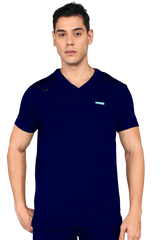 4-Way Stretchable Men's True Navy Top & Jogger Bottom Scrub Set