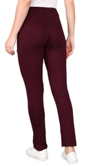 Women Maroon Top & Standard Bottom Scrub Set