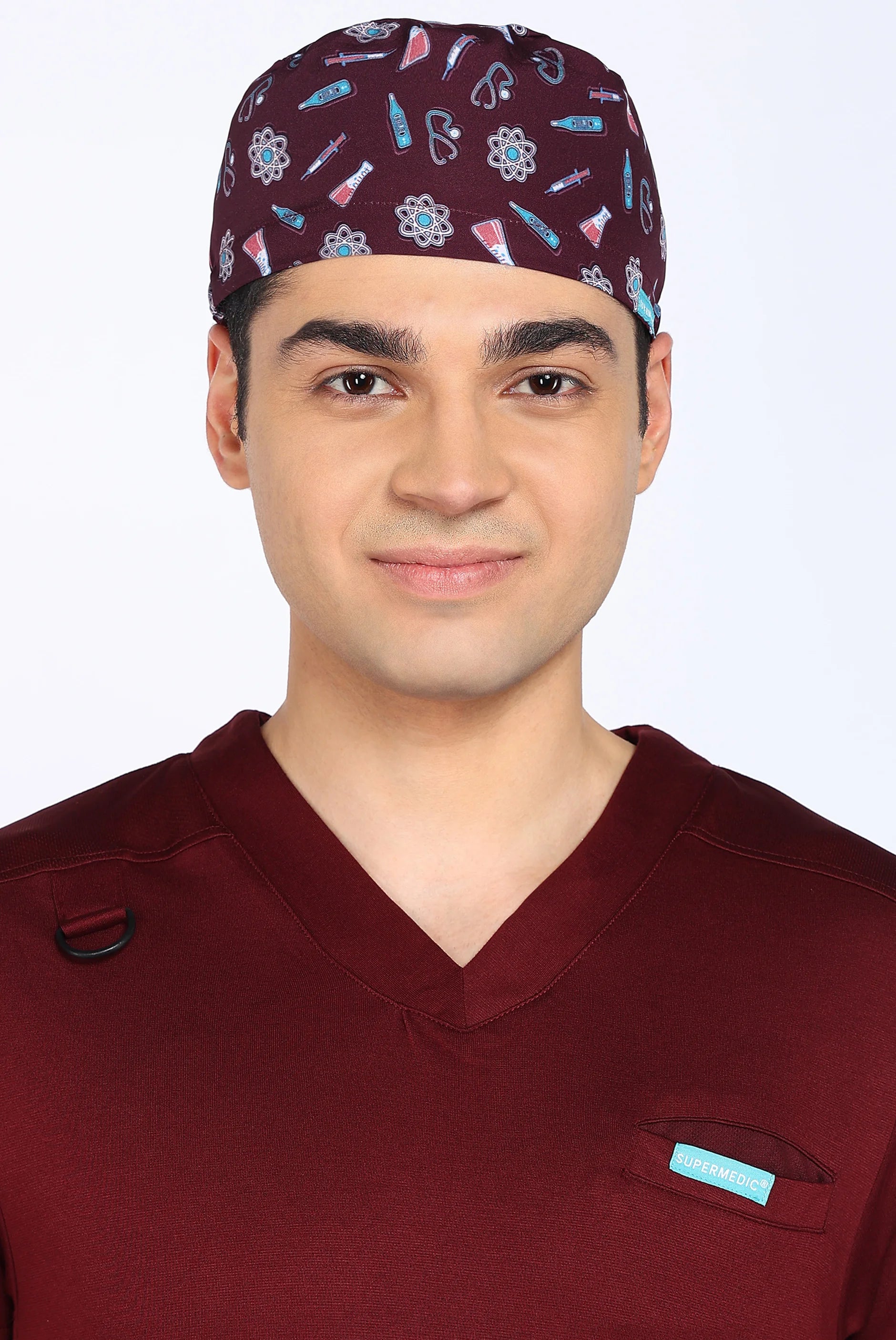 Maroon Scrub Printed Cap for Men