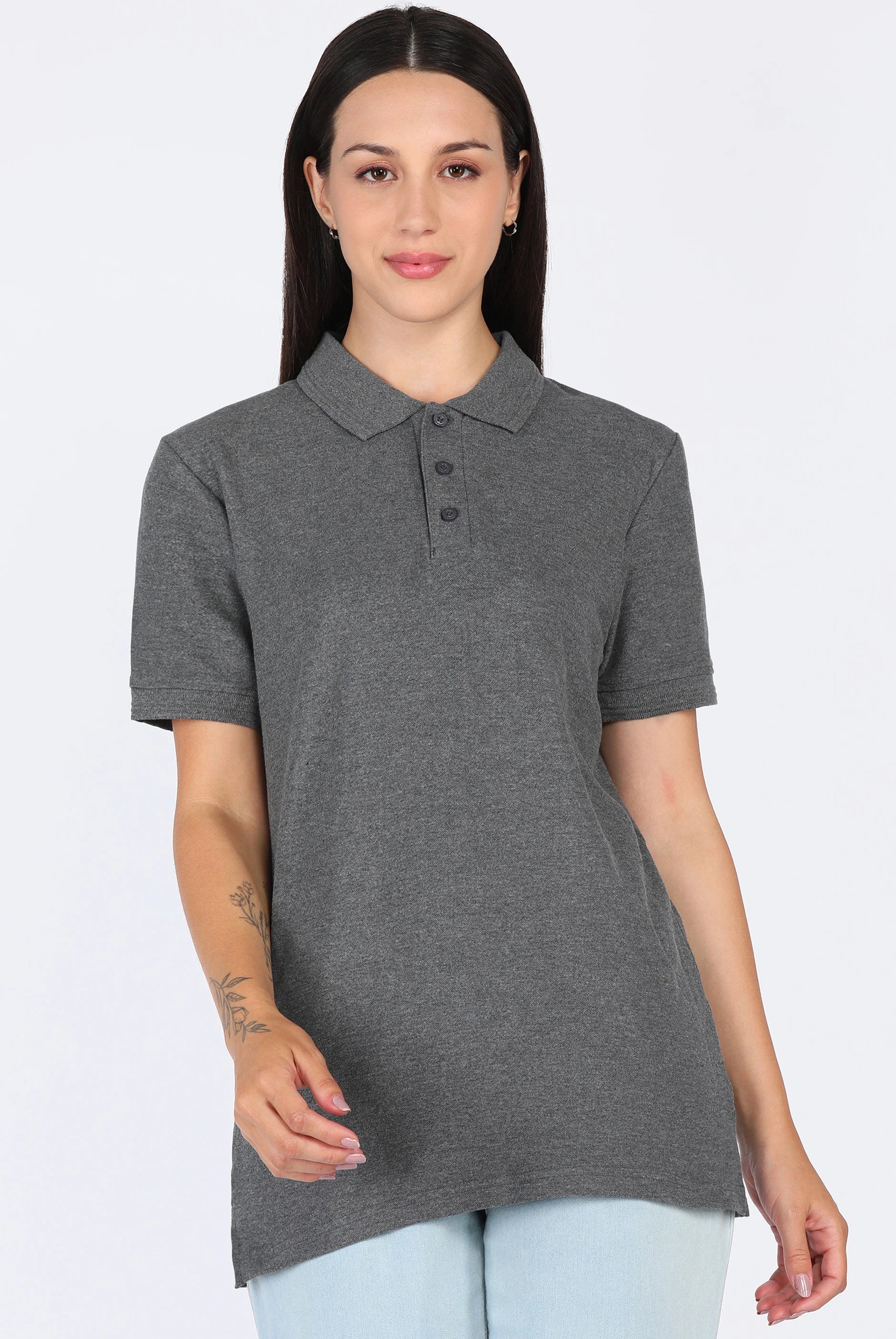 Grey Polo T-Shirt for Women