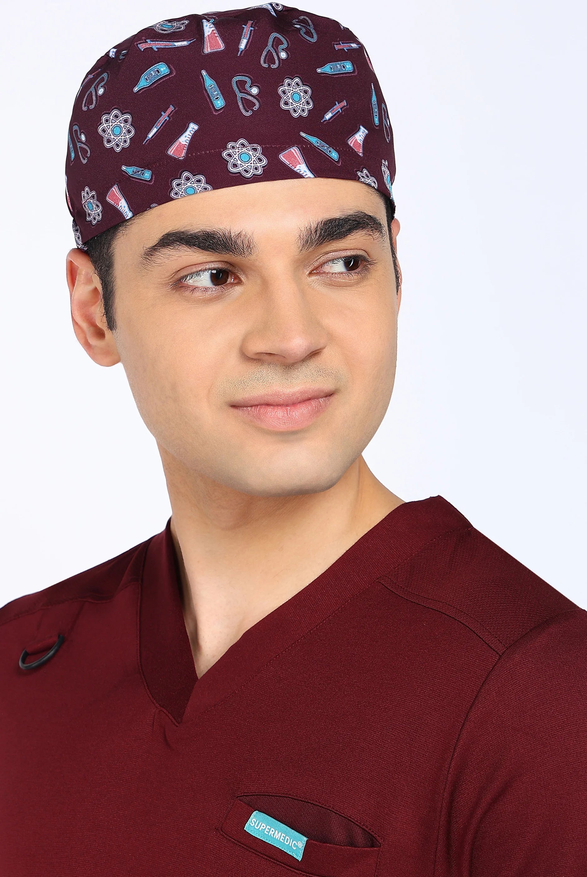 Maroon Scrub Printed Cap for Men