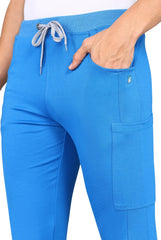 Men Royal Blue Top & Jogger Bottom Scrub Set