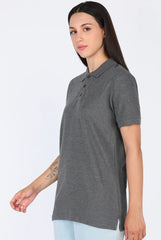 Grey Polo T-Shirt for Women