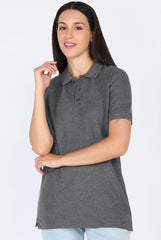 Grey Polo T-Shirt for Women