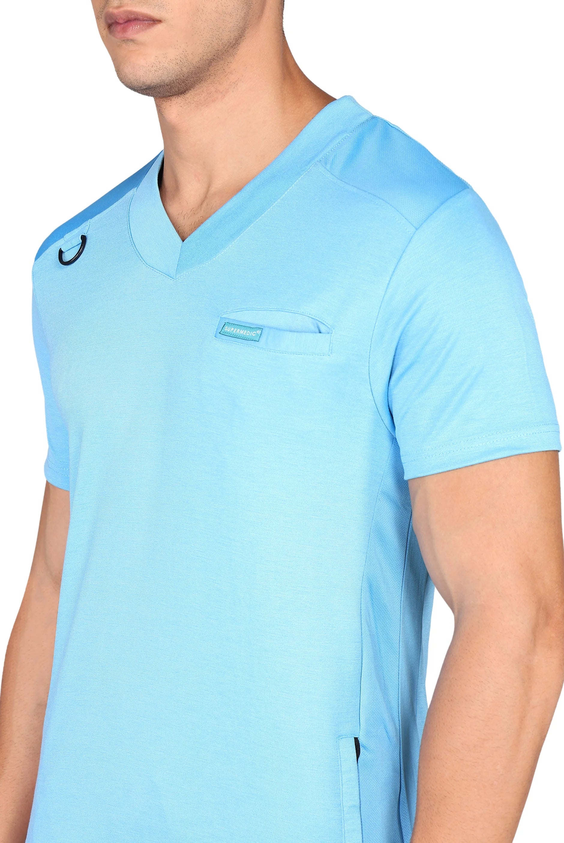 Lightweight Sky Blue Scrubs - Stretchy Top & Classic Fit Pants