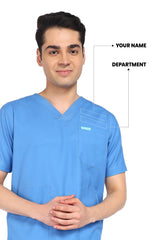 Classic Sky Blue Scrub Set for Men
