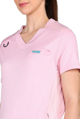 Flexible Pink Scrubs - Stretchable Top & Regular Bottom