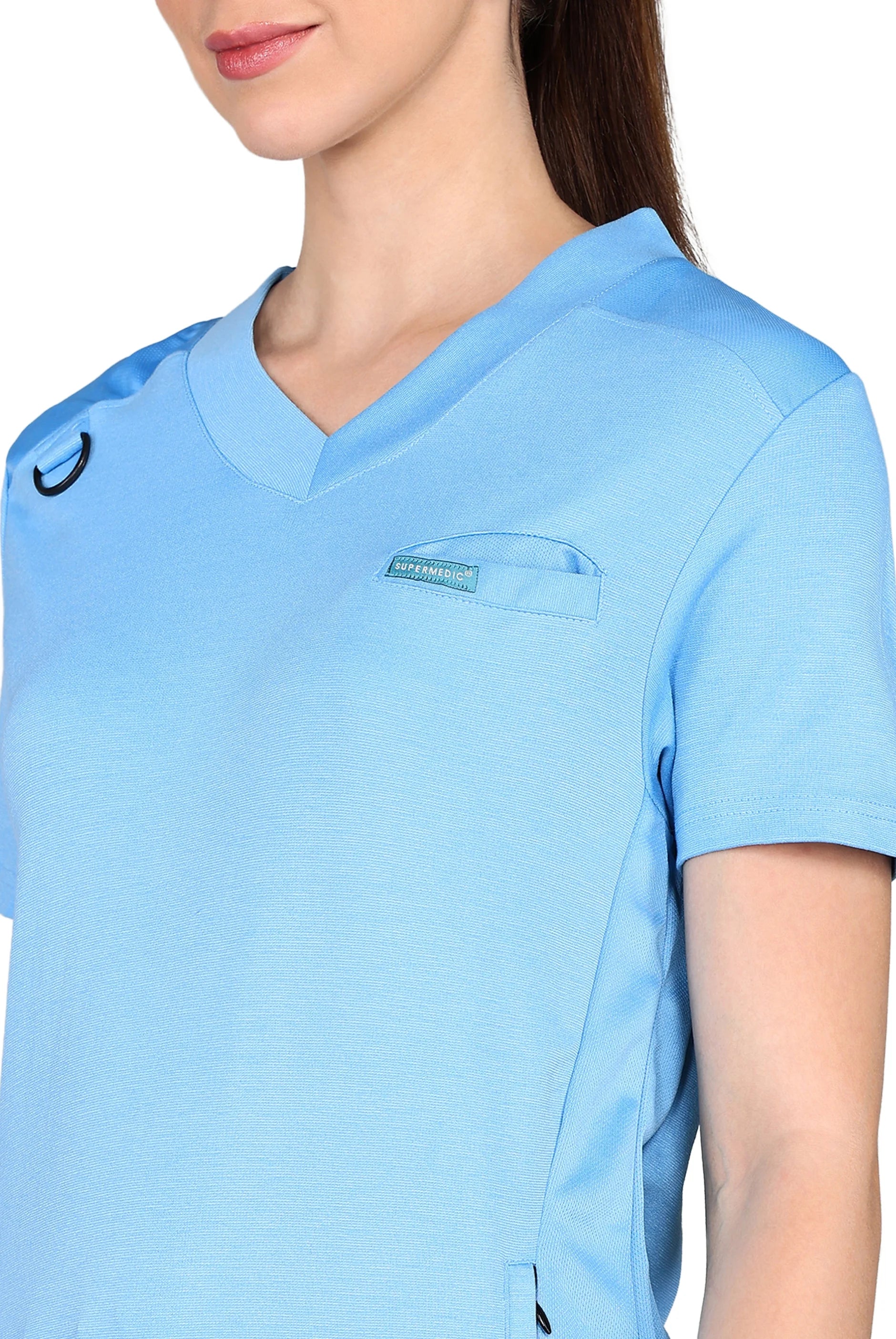 Flexible Sky Blue Scrubs - Stretchable Top & Regular Bottom