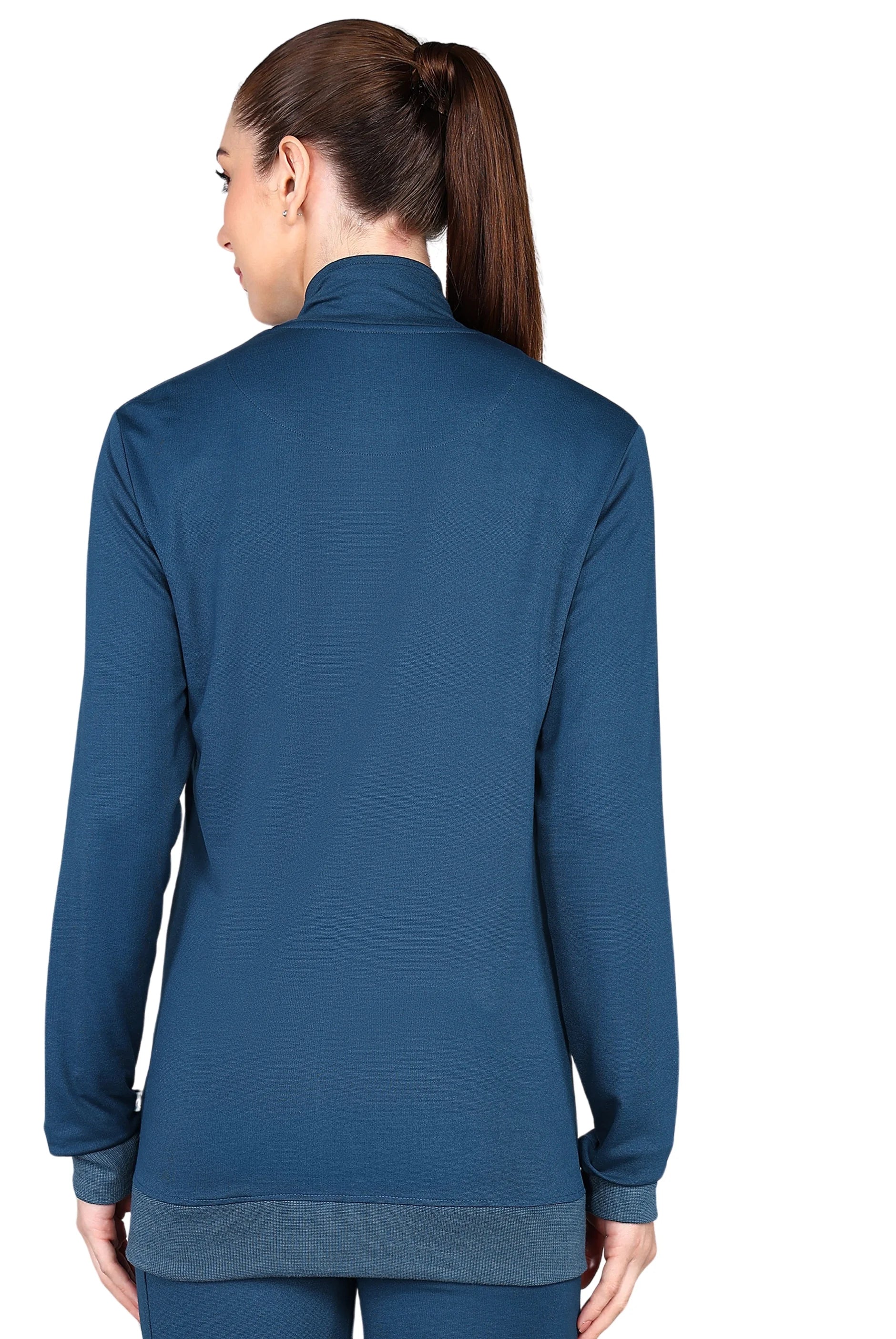 Personalized Embroidery Teal Blue Scrub Jacket for Women - Supermedic