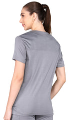 Functional grey jogger scrub set for active professionals.