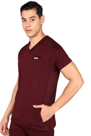 Maroon Jogger Scrub Set - Modern Elegance Meets Comfort