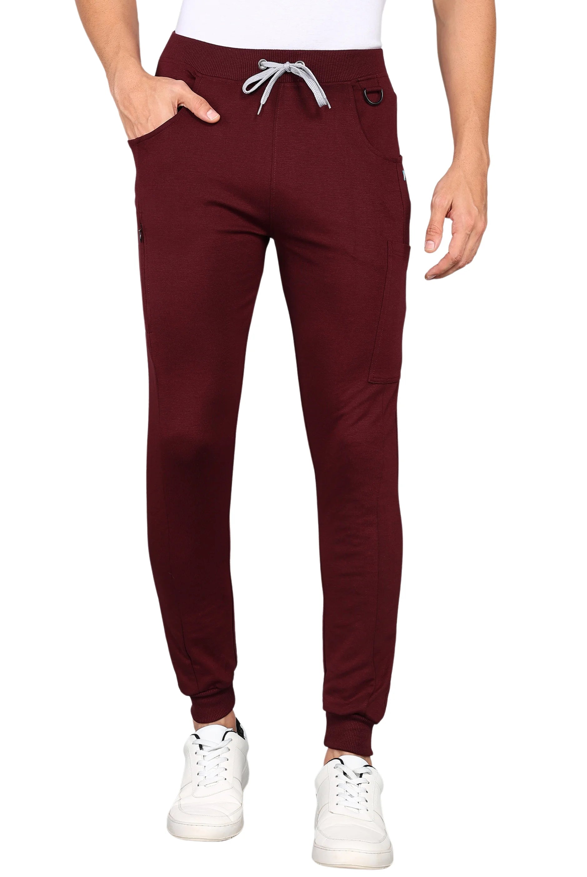 Functional Maroon Jogger Scrubs - Perfect for Professionals on the Go