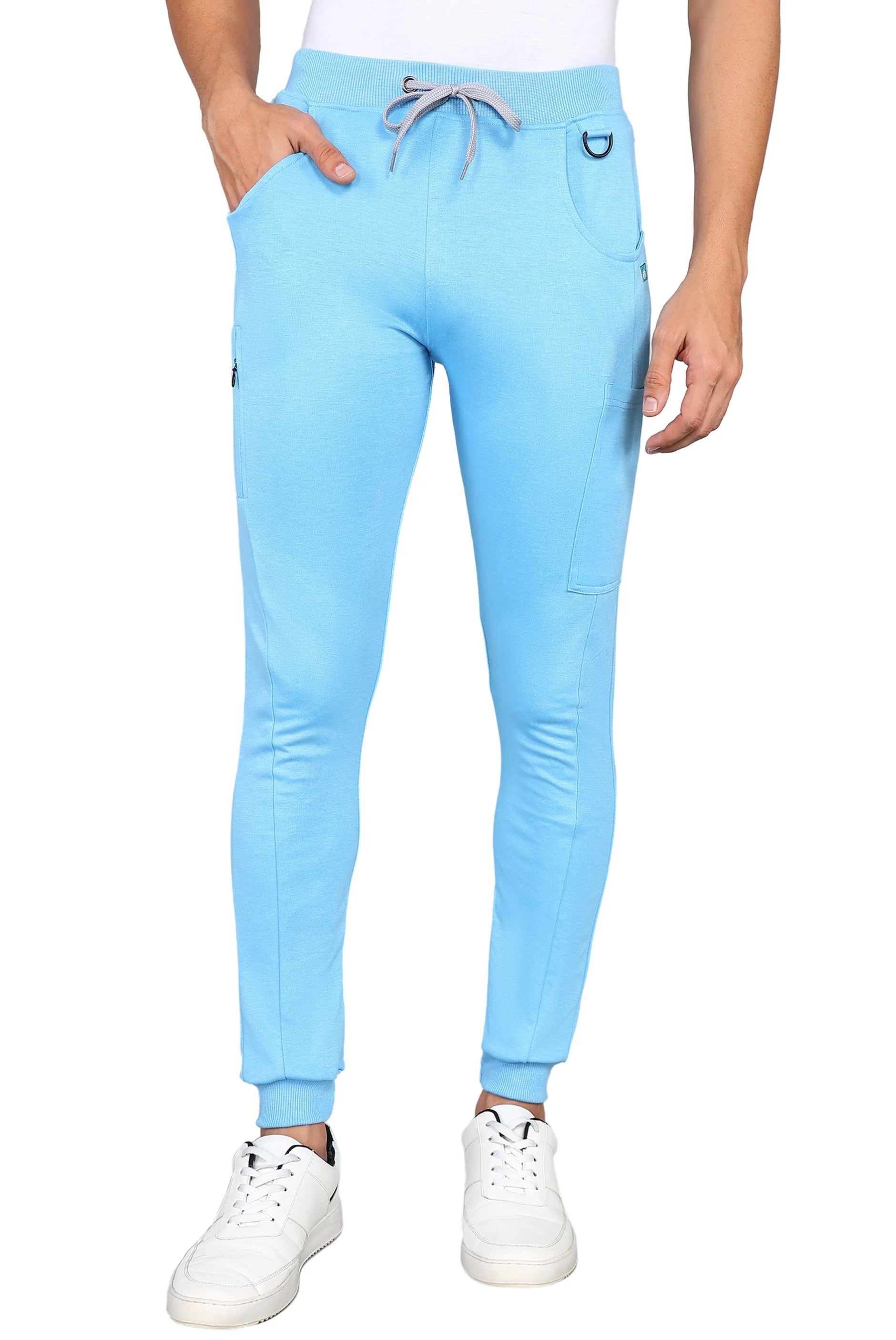 Professional Sky Blue Scrubs - Adaptable Top & Standard Bottoms