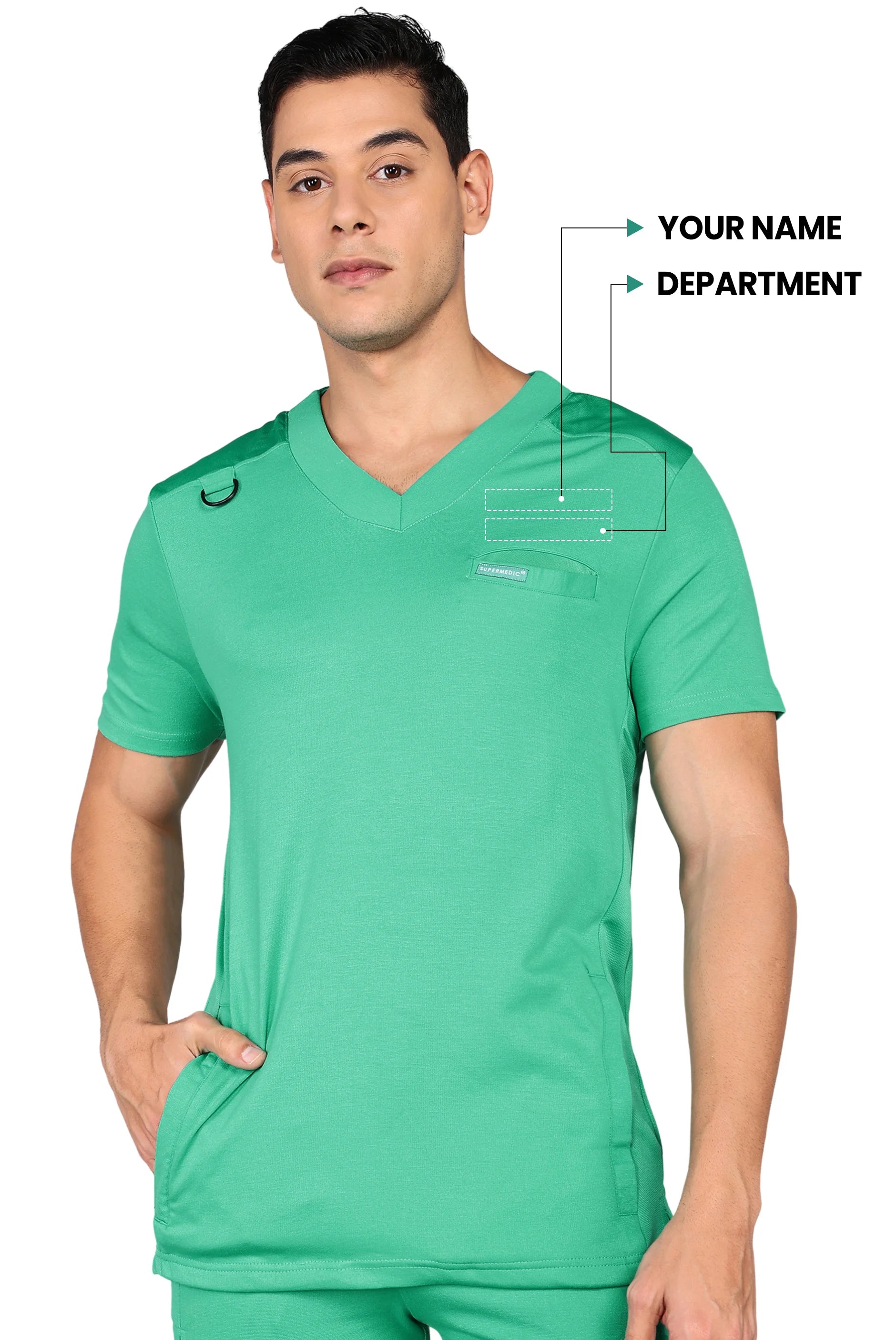 Professional Green Scrubs - Adaptable Top & Standard Bottoms