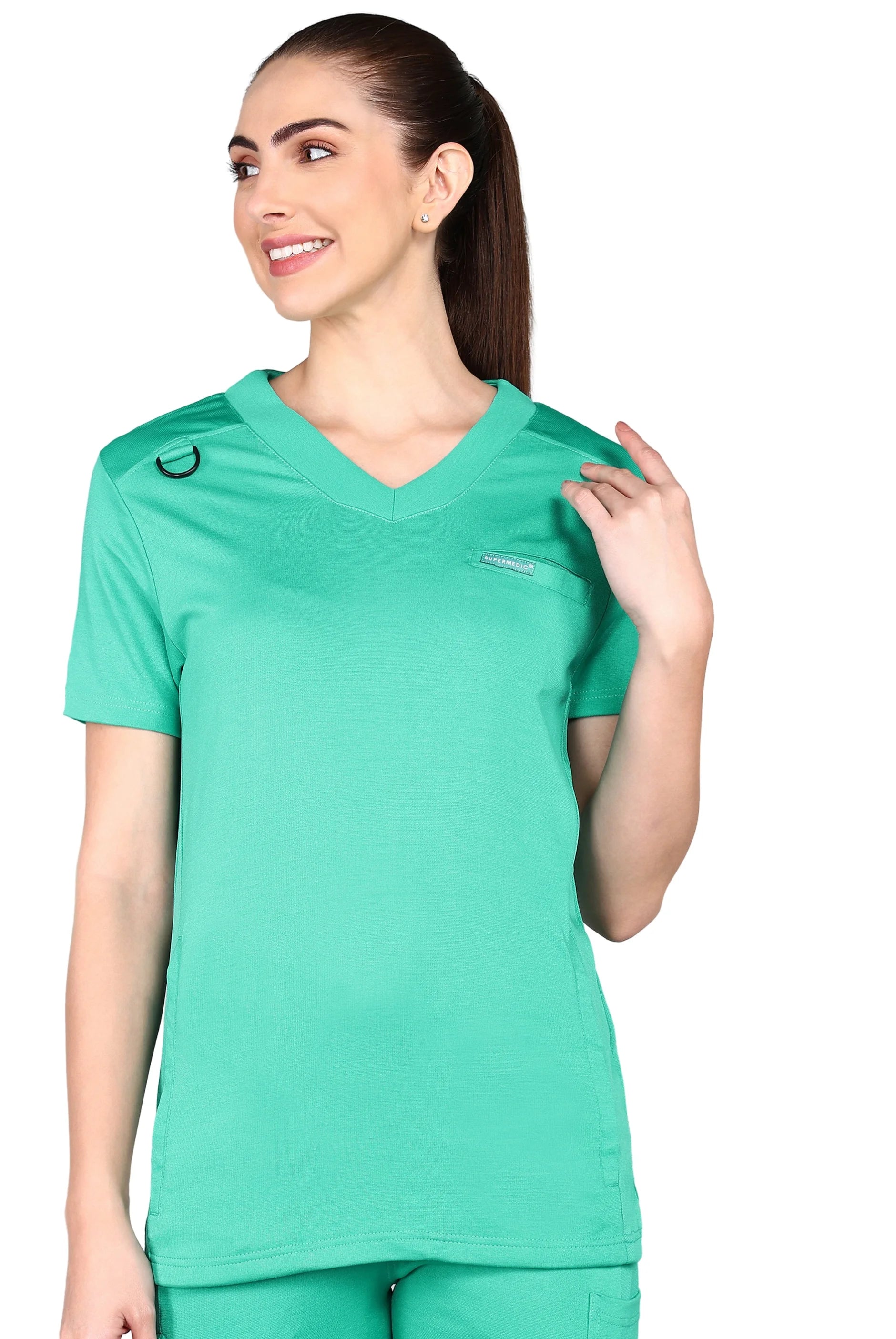 Green Scrub Set - Stretchable Top & Standard Bottom