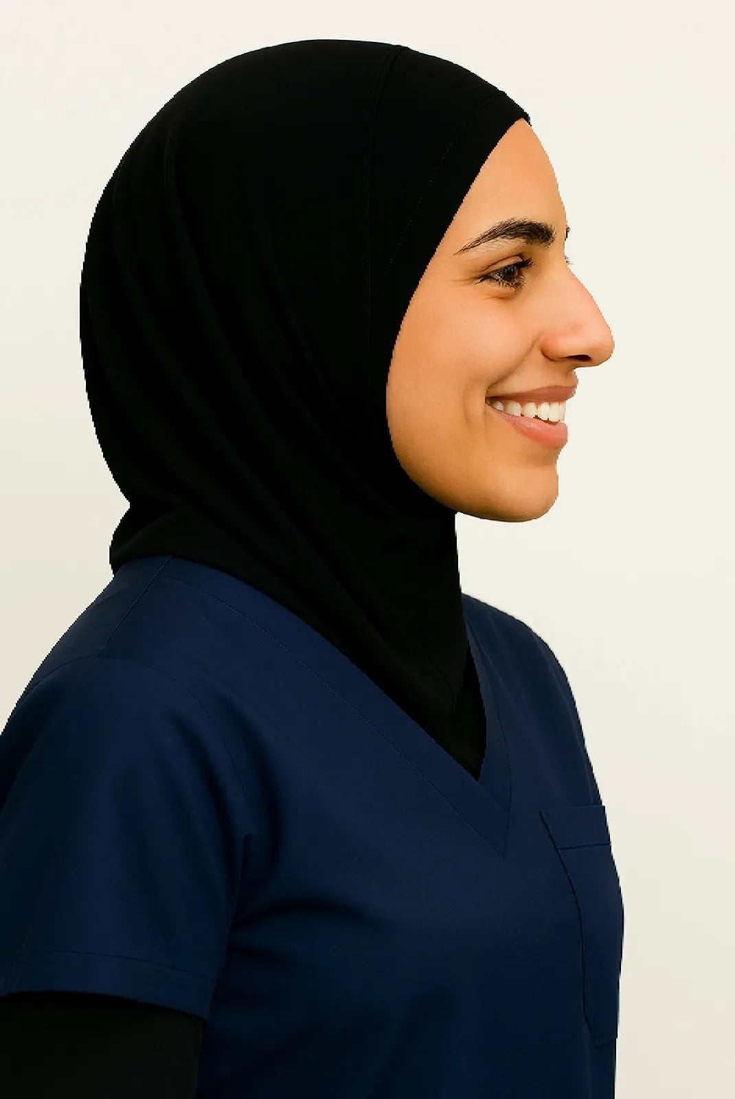 Black Scrub Hijab with Stethoscope Slit For Women