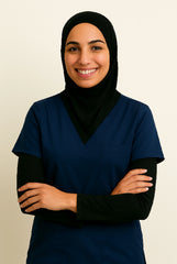 Black Scrub Hijab with Stethoscope Slit For Women