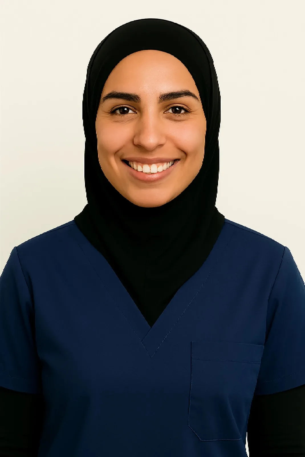 Black Scrub Hijab with Stethoscope Slit For Women