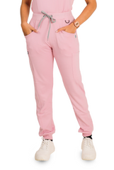 Women Pink Top & Jogger Bottom Scrub Set
