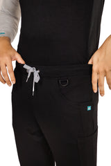 4-Way Stretchable Men's Black Top & Jogger Bottom Scrub Set